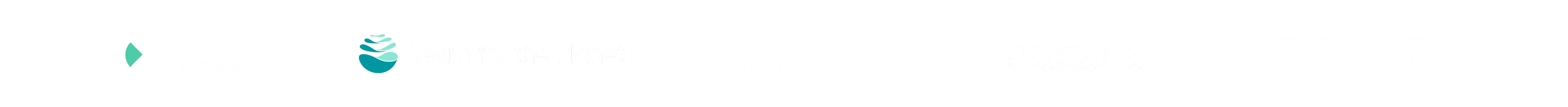 Our Partners: Climate Dividends, Team for the Planet, Station F, Solar Impulse Foundation, Satgana